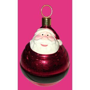 Large Santa Claus Ceramic Holiday Container With Lid